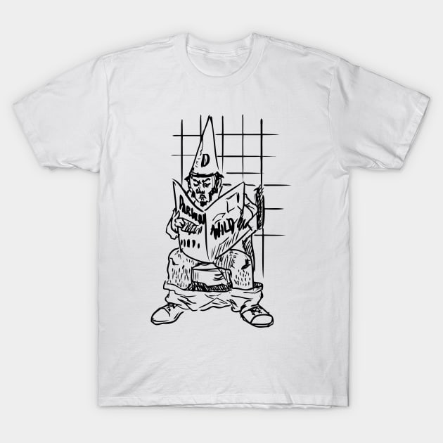 Hairy Dunce Reading on the Toilet T-Shirt by Elvdant